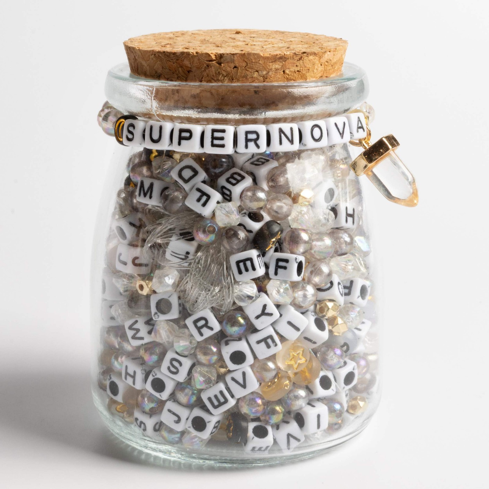 Jewelry Made By Me Supernova Bead Kit Crystal Charm Black Gold DIY Jar Craft