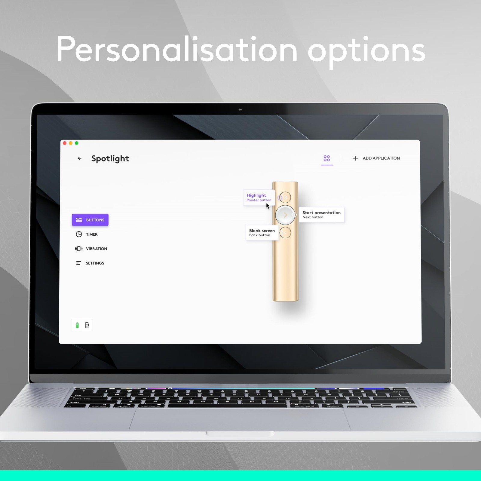 Logitech Spotlight Presentation Remote Control - Gold