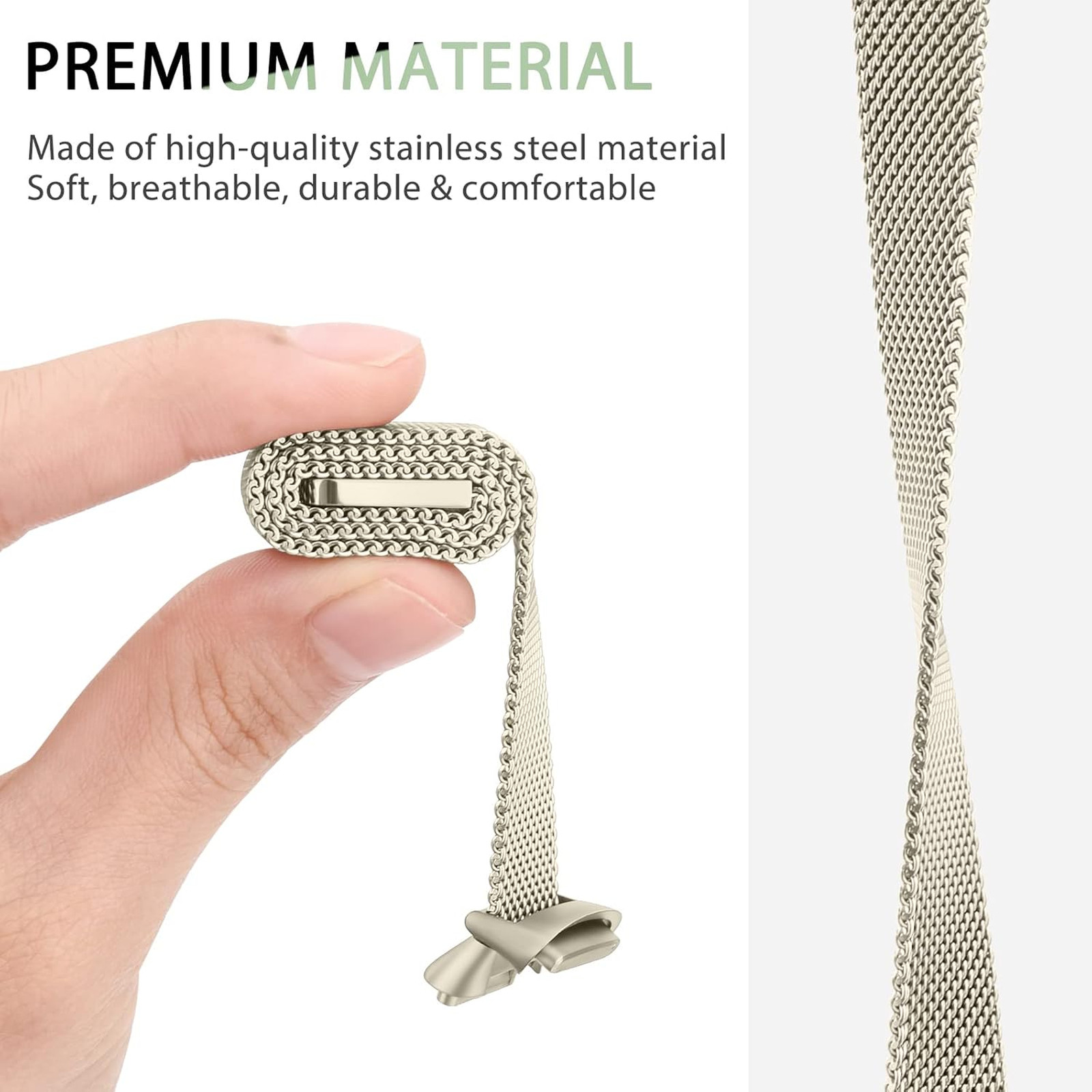 Stainless Steel Band Compatible with Fitbit Luxe Adjustable Mesh Loop Strap