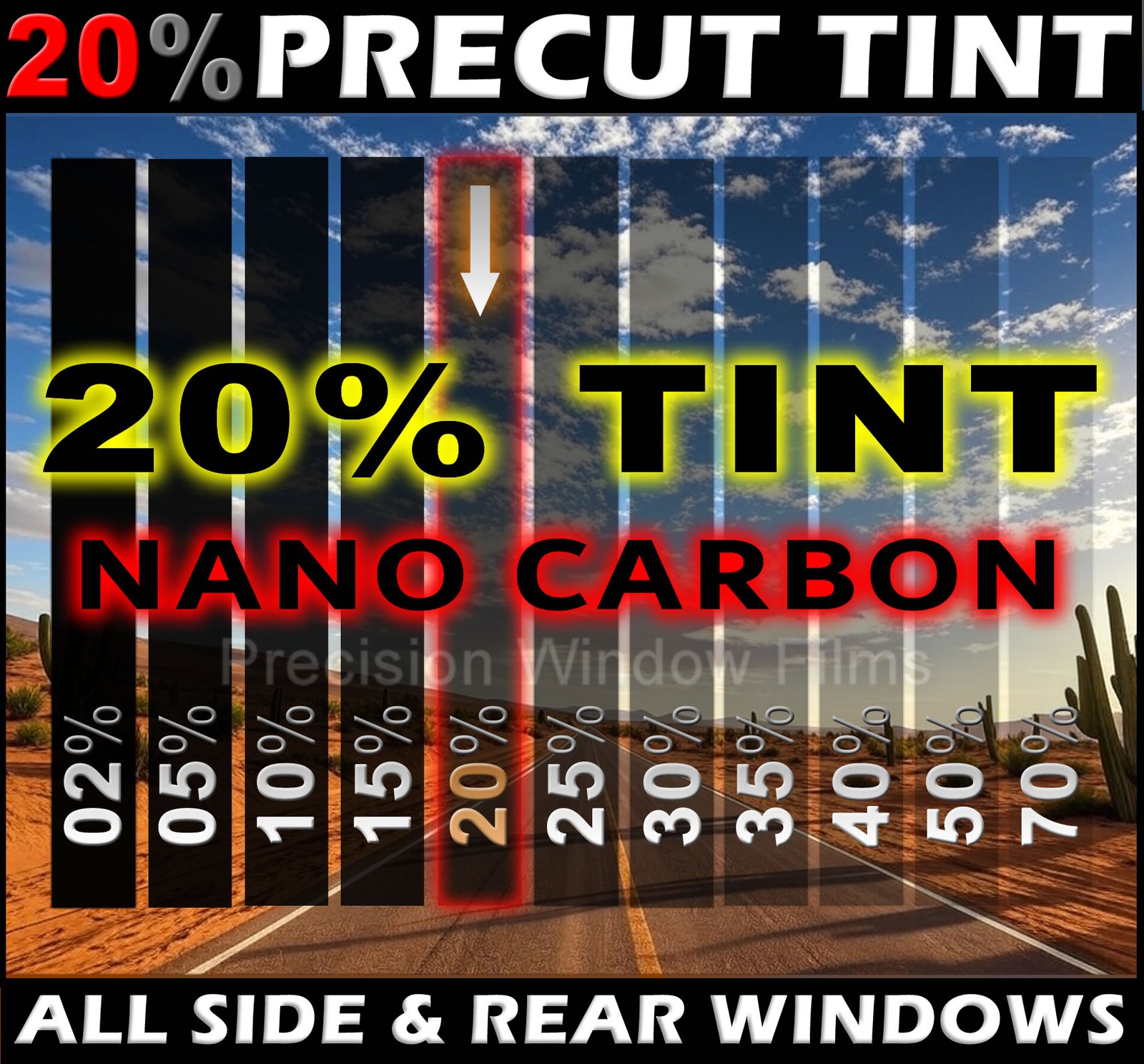Mitsubishi Eclipse Spyder 01-05 PreCut Window Tint -Black 20% AUTO FILM