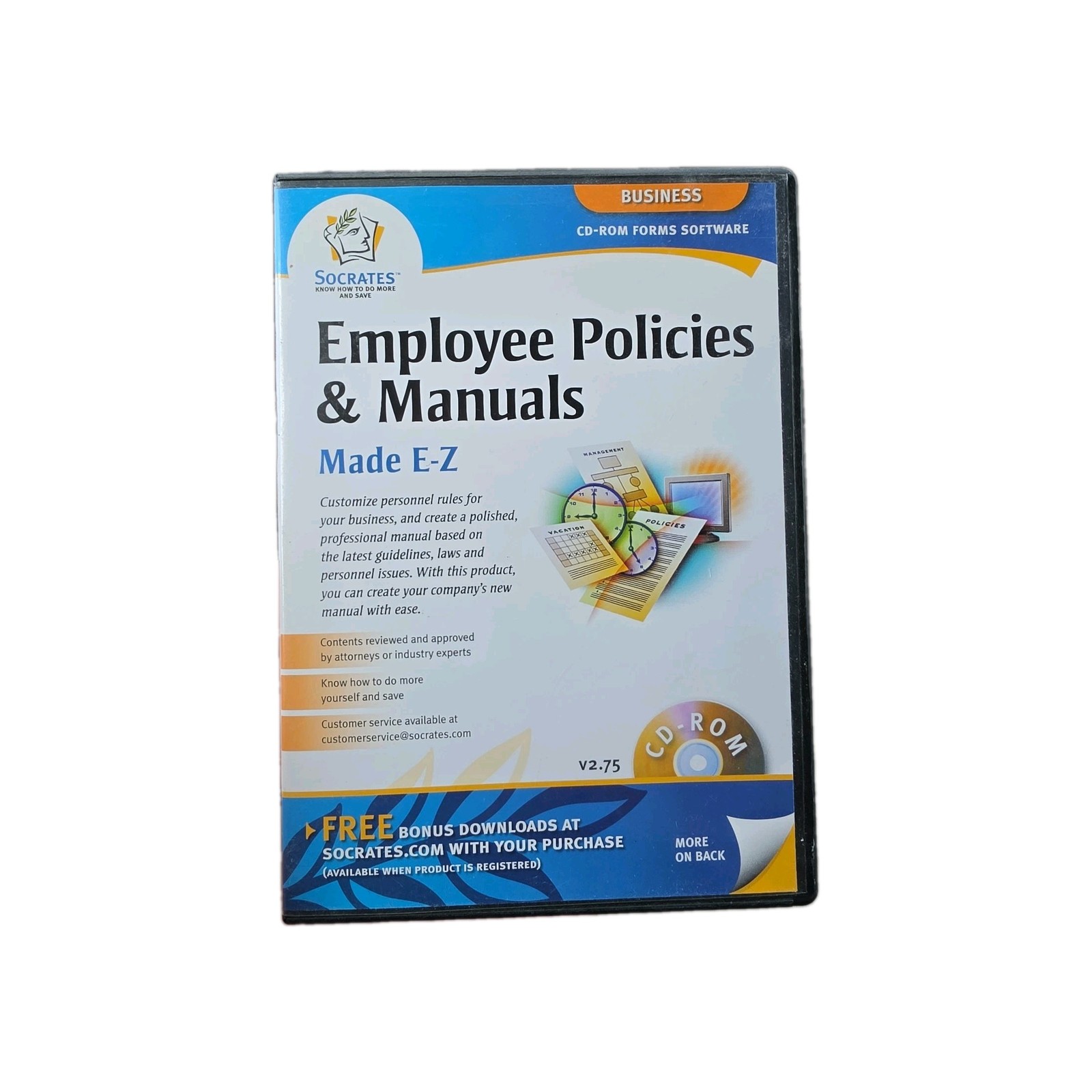 Employee Policies & Manuals Made EZ CD-ROM Socrates HR Forms Software NEW Sealed