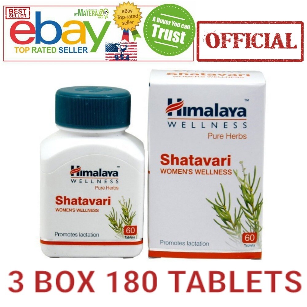 Shatavari Himalaya 3 BOX 180 TABLETS OFFICIAL USA Women Period Care FRESH NEW