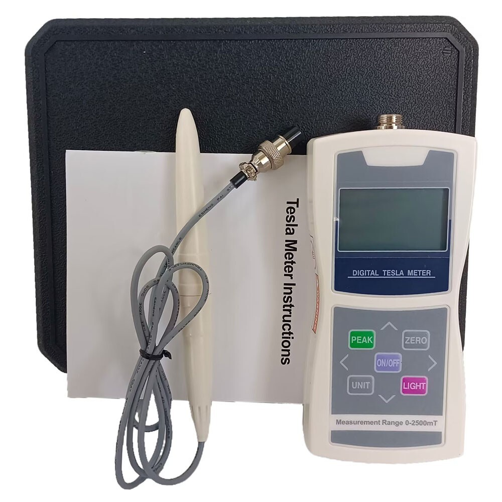 Digital Tesla Meter Teslameter Handheld Gauss Meter with Range 0-2500mT(25000GS)