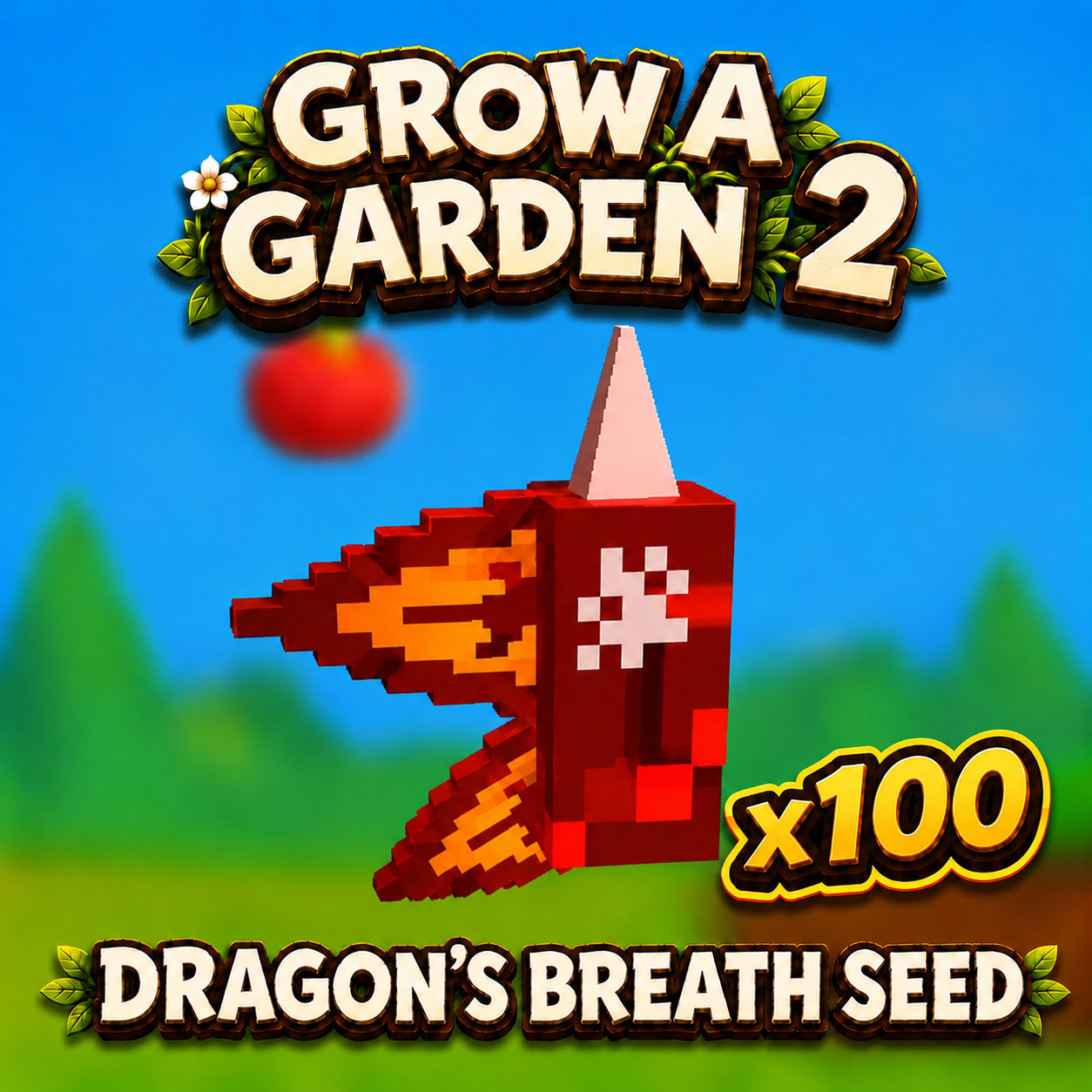 🐉 100x Dragon's Breath Seed 🌱 Grow 🪴 a Garden 2 🌳