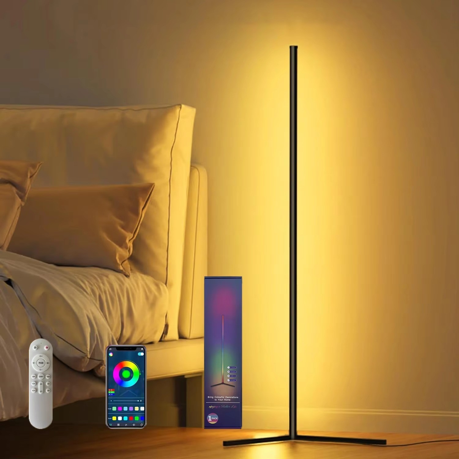 RGB LED Floor Corner Decorative Lamp
