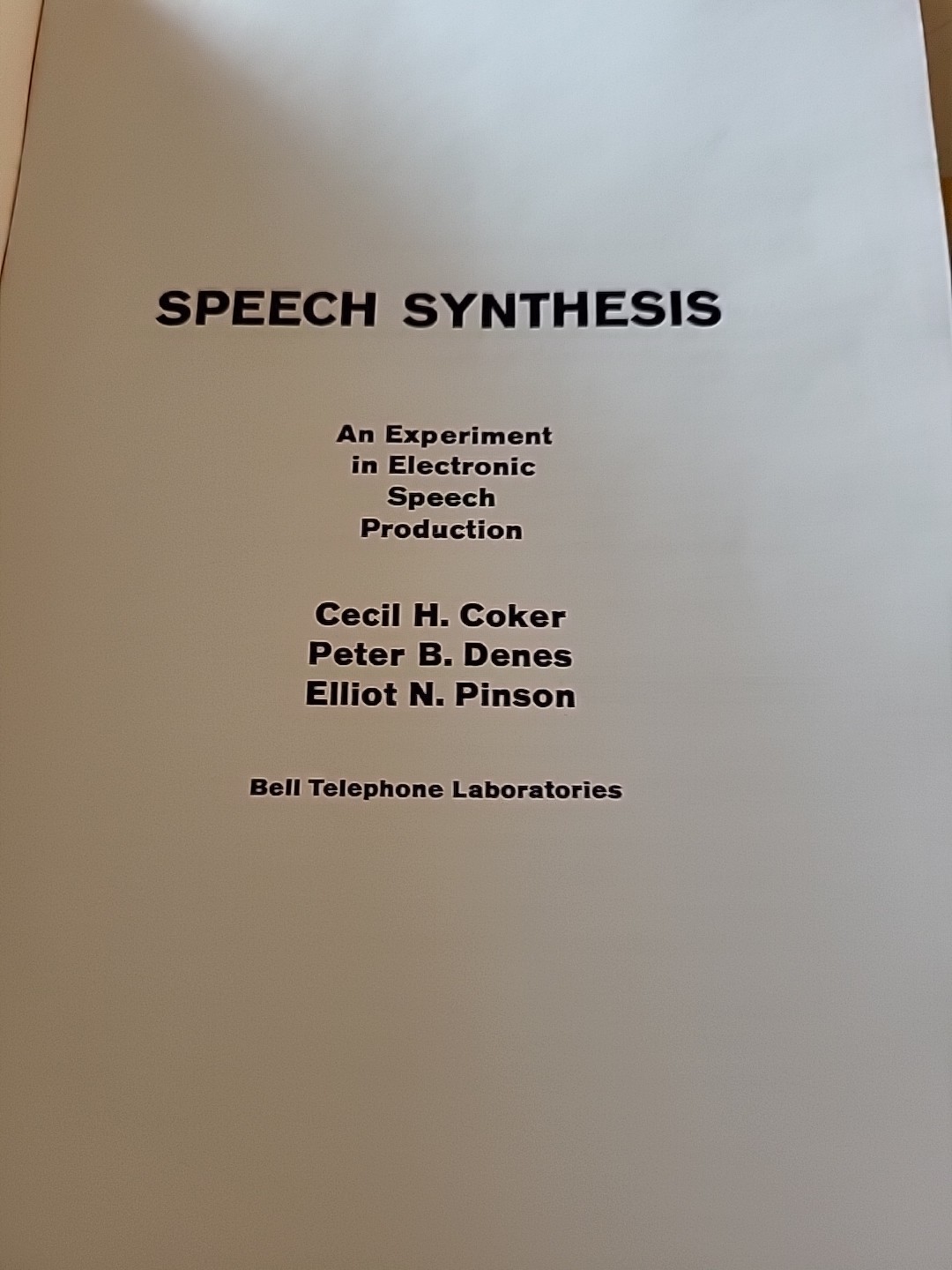 1963 Bell System Speech Synthesis Science Experiment 3 Electronic Set