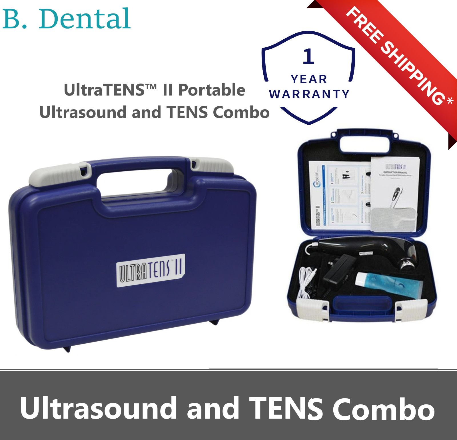 Ultra TENS II Healing Electronic, Physical Therapy Tens-Ultrasound, 1 Year Warnt