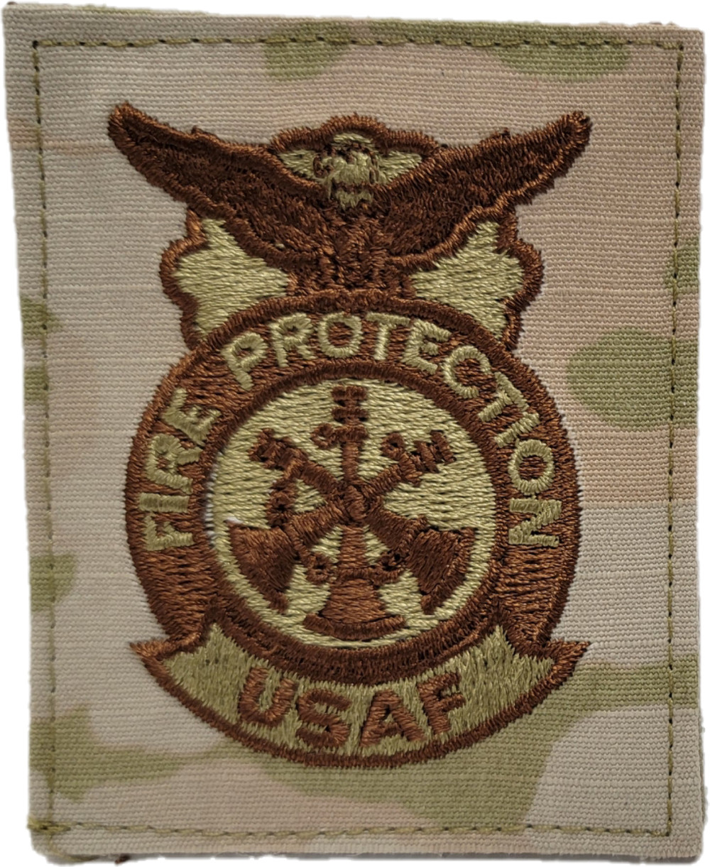 Air Force Fire Protection Badge - Assistant Chief OCP Patch - 3 Bugles