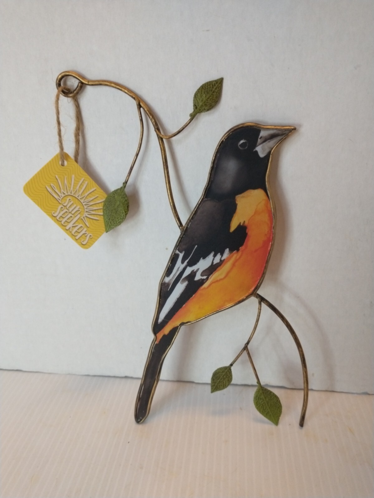 Suncatcher Baltimore Oriole Bird Window Hanging Garden Decor w/Hanger