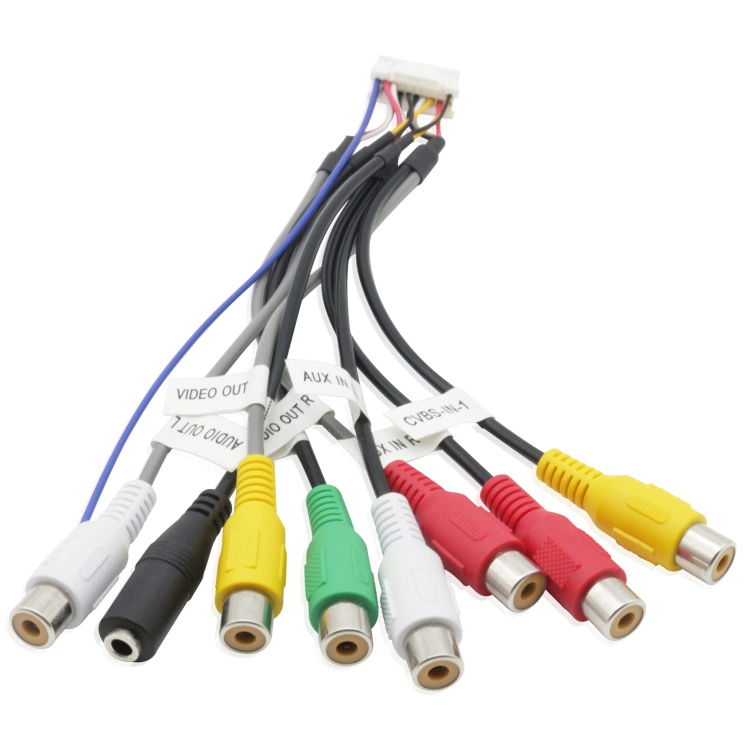 Fiegromech Android Car Stereo Radio RCA Cord Assembly 20 Pin Multicolored