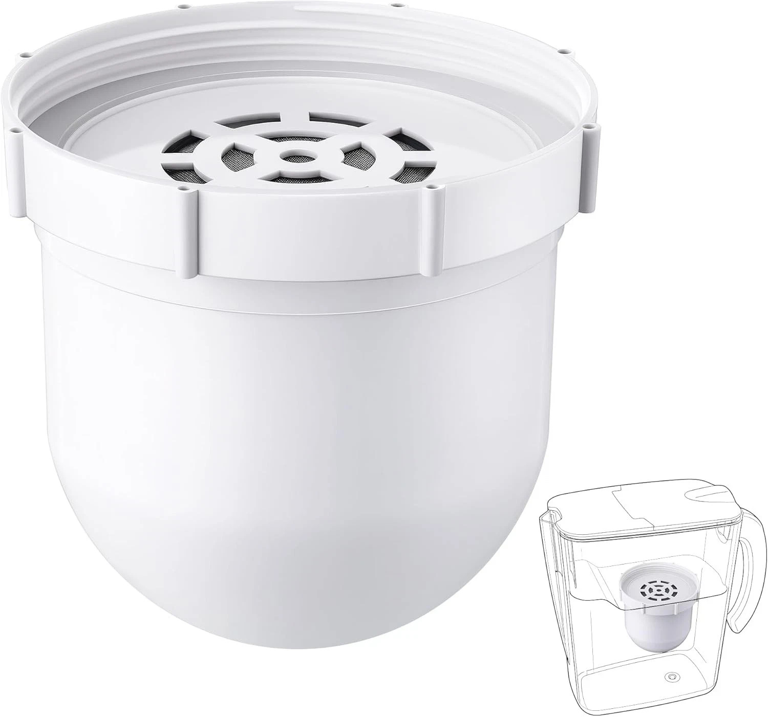 1 Pack Upgraded Water Pitcher Filter with Clearly Filtered No. 1 Filtered Wat...