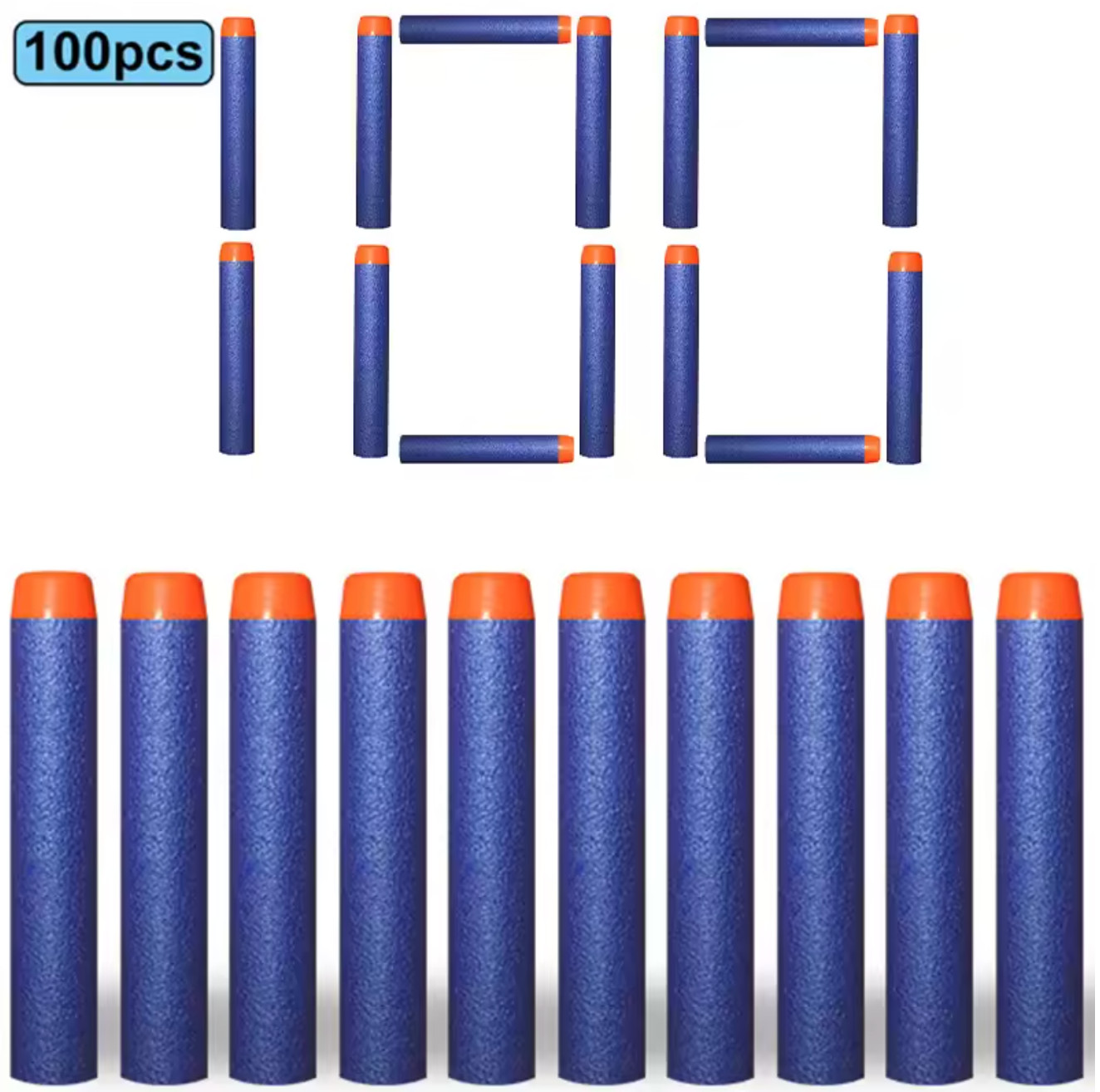 100x Foam Dart Refill Pack - DARK BLUE  - Nerf Compatible