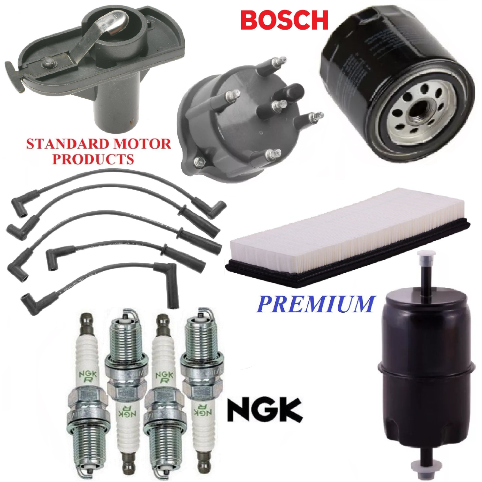 Tune Up Kit Filters Cap Rotor Wire Plugs For JEEP WRANGLER L4 2.5L 1994-1995