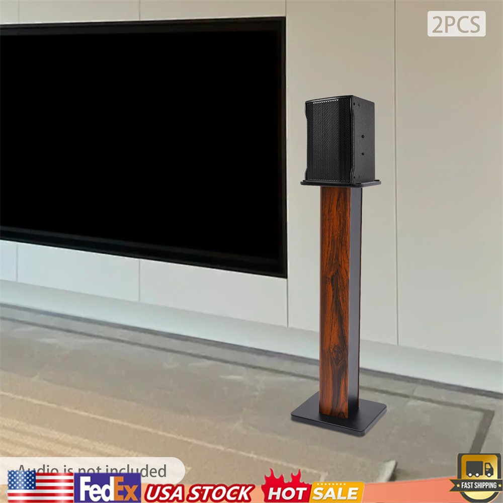 Bookshelf Floor Speaker Stands 1Pair Wood Column Home Theater Speaker Bookshelf