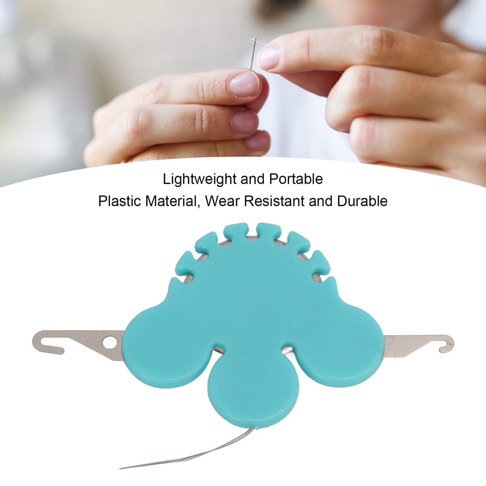 4 In 1 Needle Threader Wear Resistant Material Sewing Needle Threader(Blue )