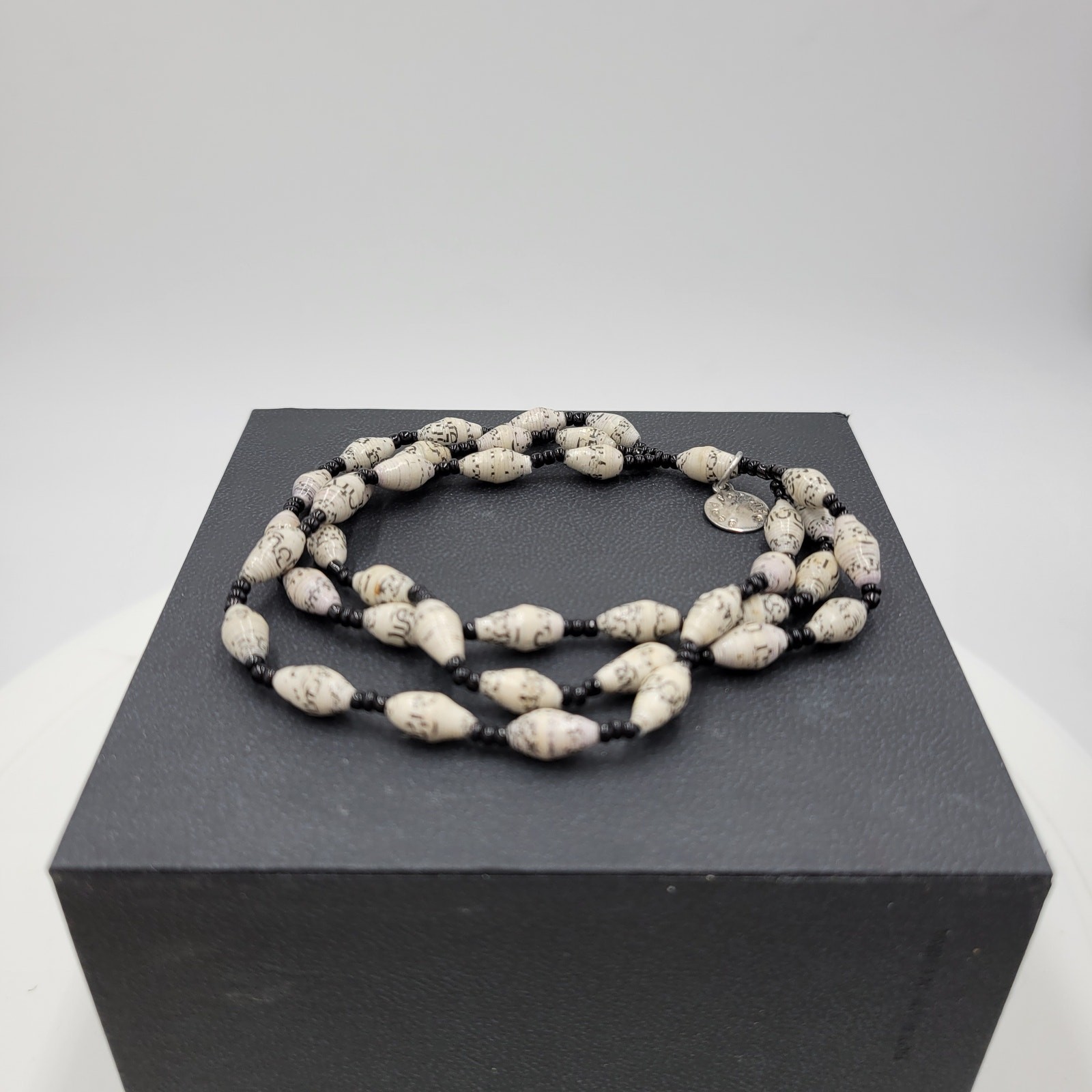 Bead for Life Paper Beaded Triple Bracelet 3.5" Recycled Rolled Paper Handmade