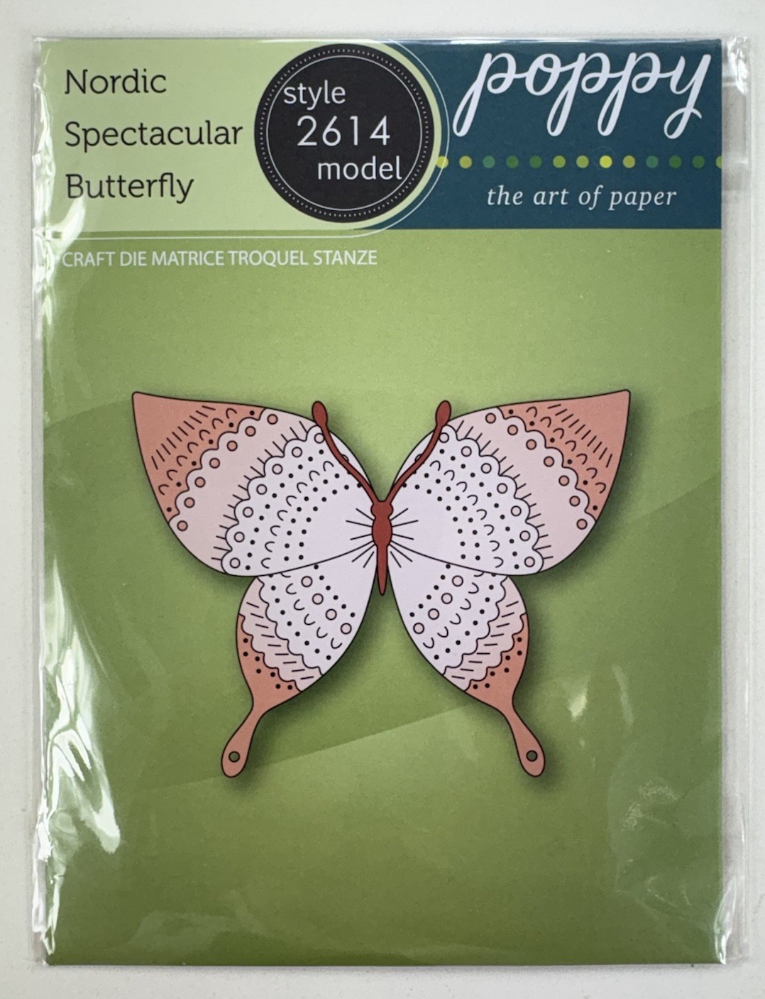 Poppy Stamps Nordic Spectacular Butterfly Craft Die Style 2614 Paper Crafting