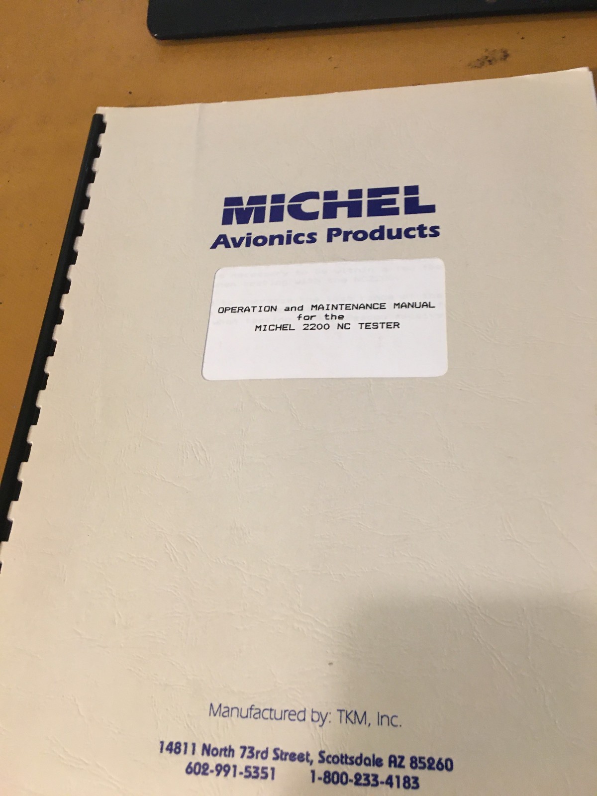 TKM Michel 2200 Tester Service & Parts Manual