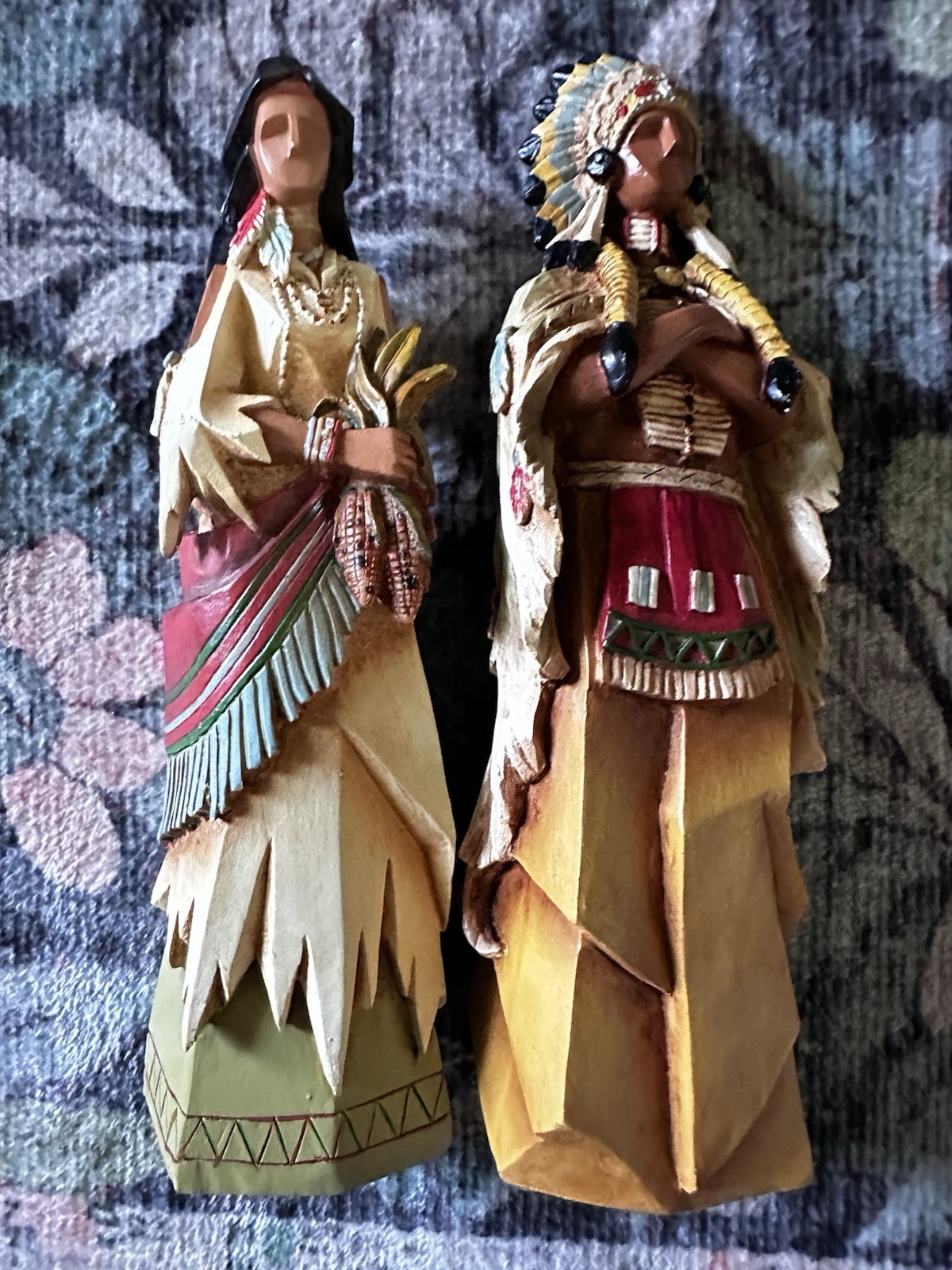 Thanksgiving / Harvest Native American Figurines Set – 9.5” – Pre-Owned