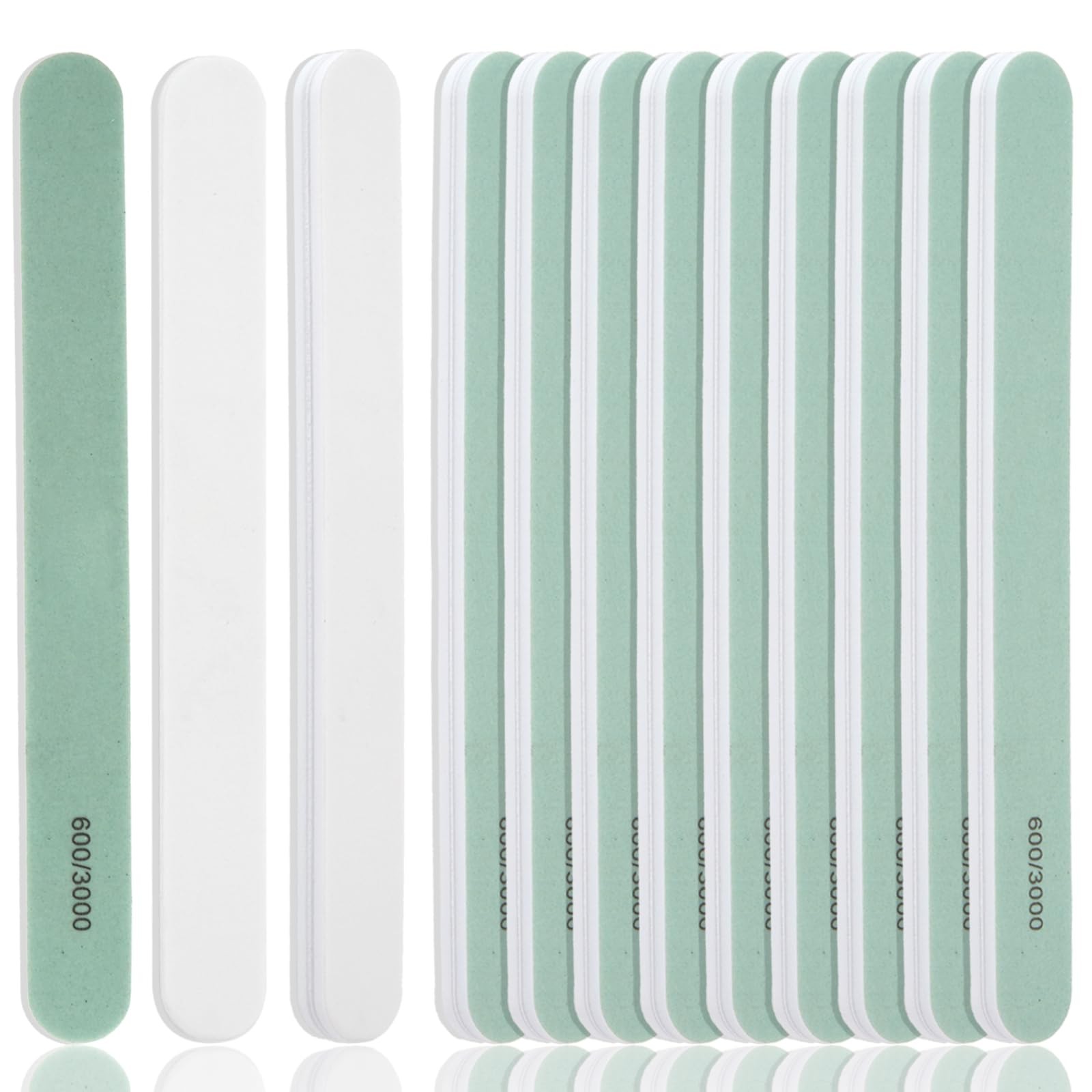 JERCLITY 10 Pieces 600/3000 Grit Nail File and Grit,