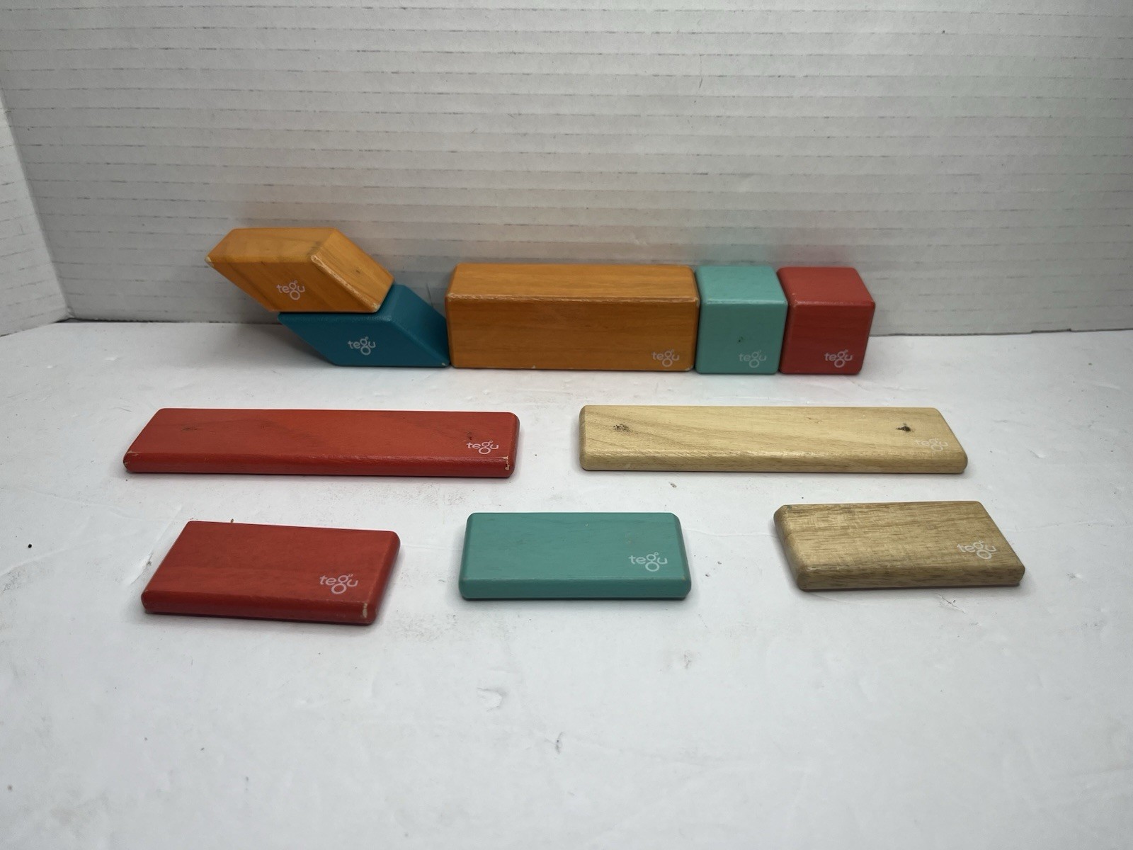 Tegu Classic 10 Piece Magnetic Wooden Building Block Set Tints - Used