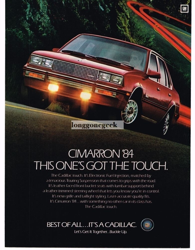 1984 Cadillac Cimarron Vintage Ad