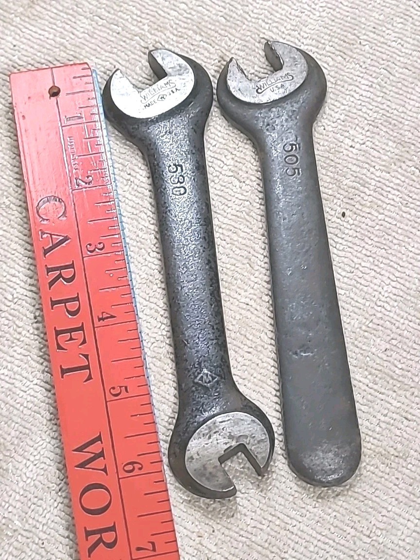 J.H. Williams USA 505 Lathe Tool Post Open Square End Wrench 1/2” & 530 3/8"-1/2
