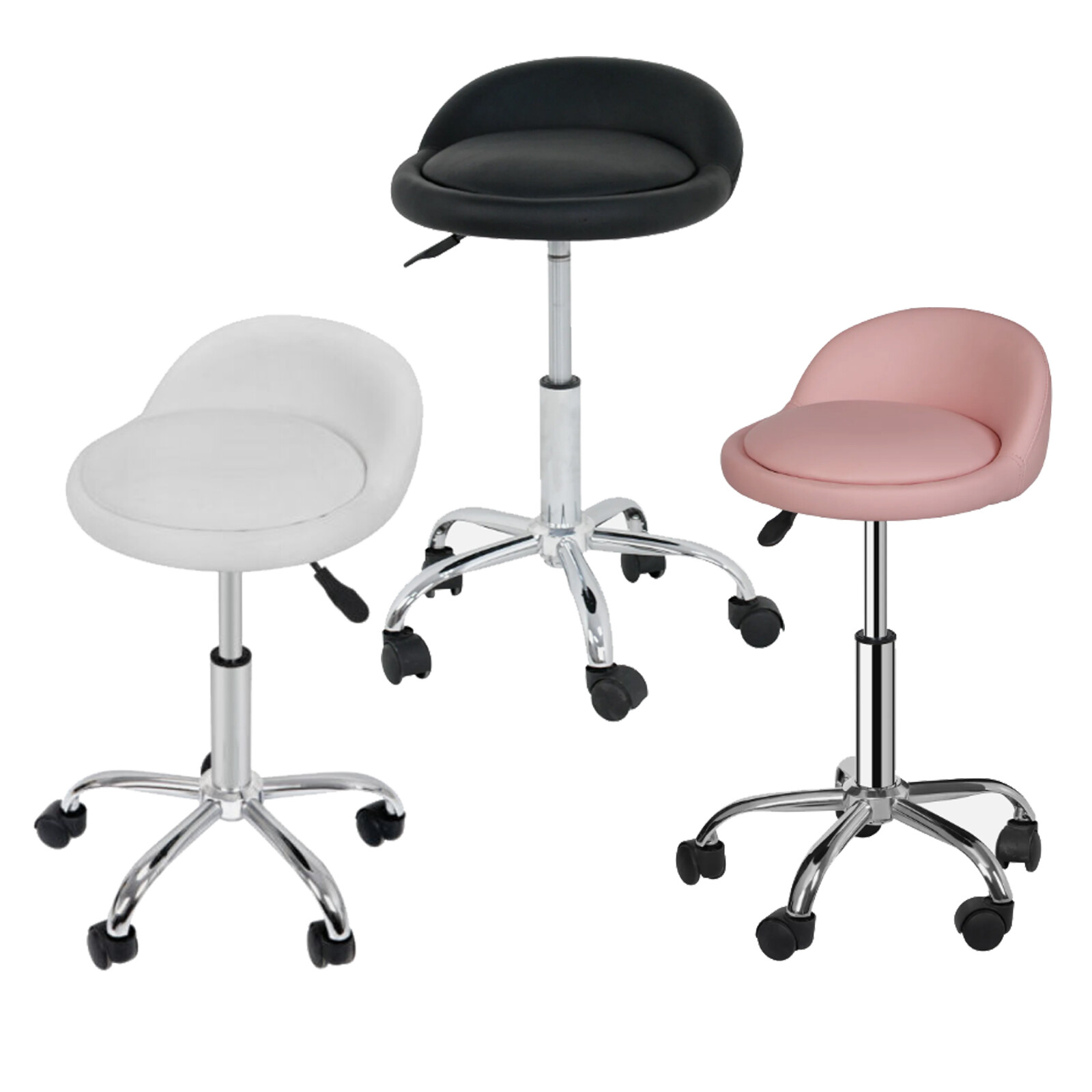 Adjustable Hydraulic Salon Stool Massage Facial Spa Rolling Chair w/Back Rest