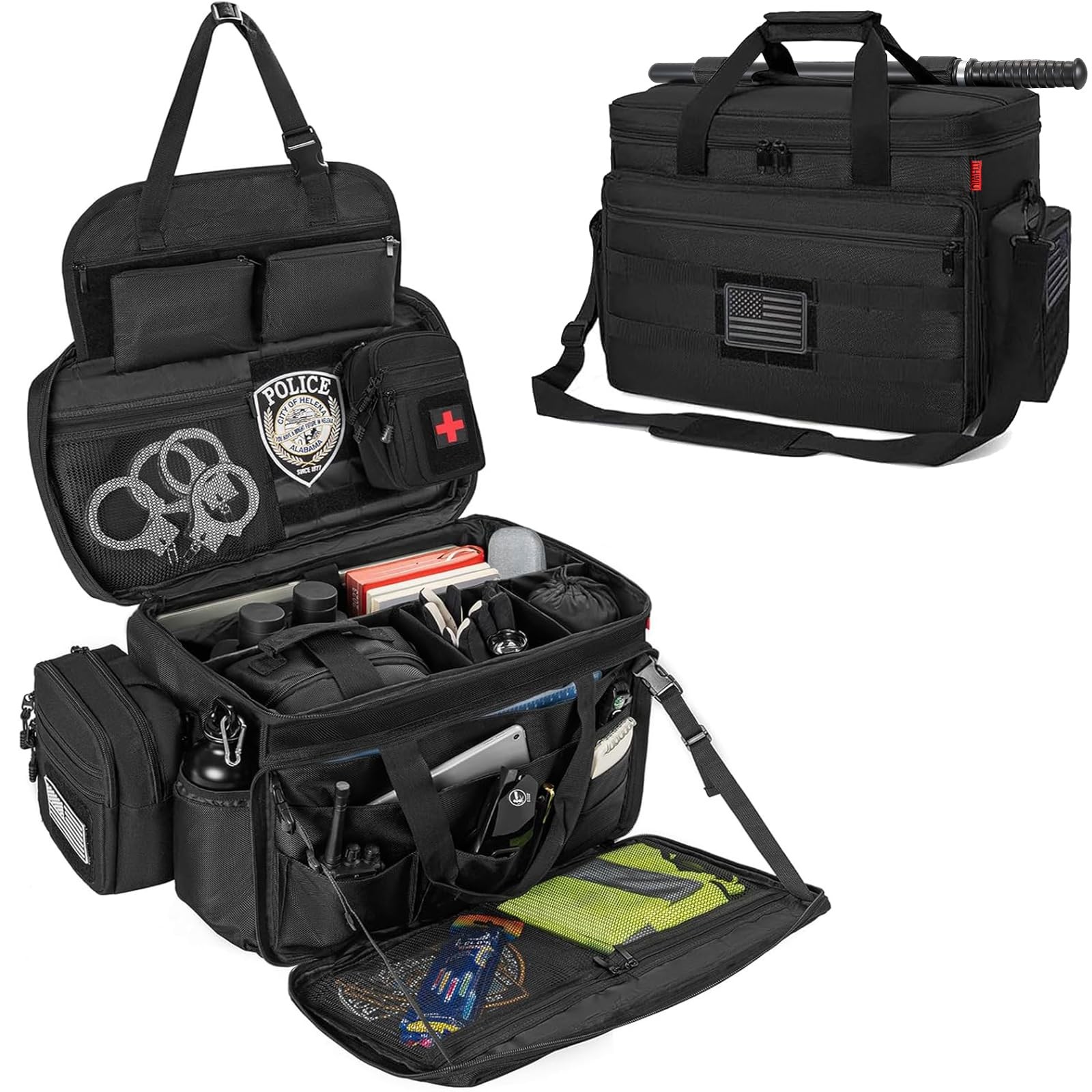 ITHWIU Patrol Bag Law Enforcement, Police Gear Car Front Seat Black