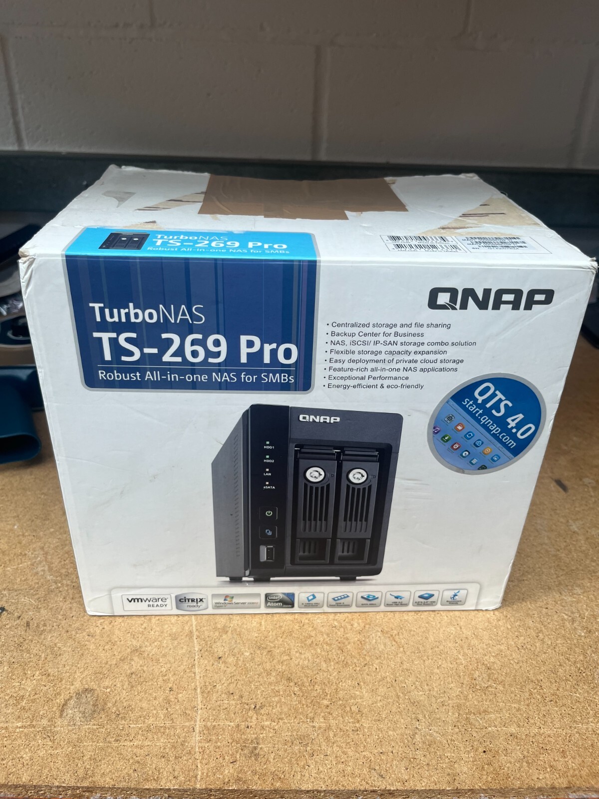 TS-269 Pro Boxed QNAP 2 Bay Desktop NAS 1GB Memory With Psu Cable + more