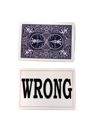 2 WRONG AGAIN BICYCLE PLAYING CARDS Magic Trick Close Up Packet Set Funny Gag