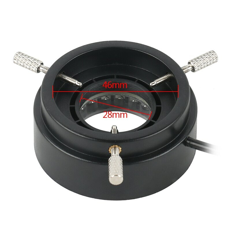 LED Ring Light Source Brightness Adjustable w/40 Led for Video Stereo Microscope