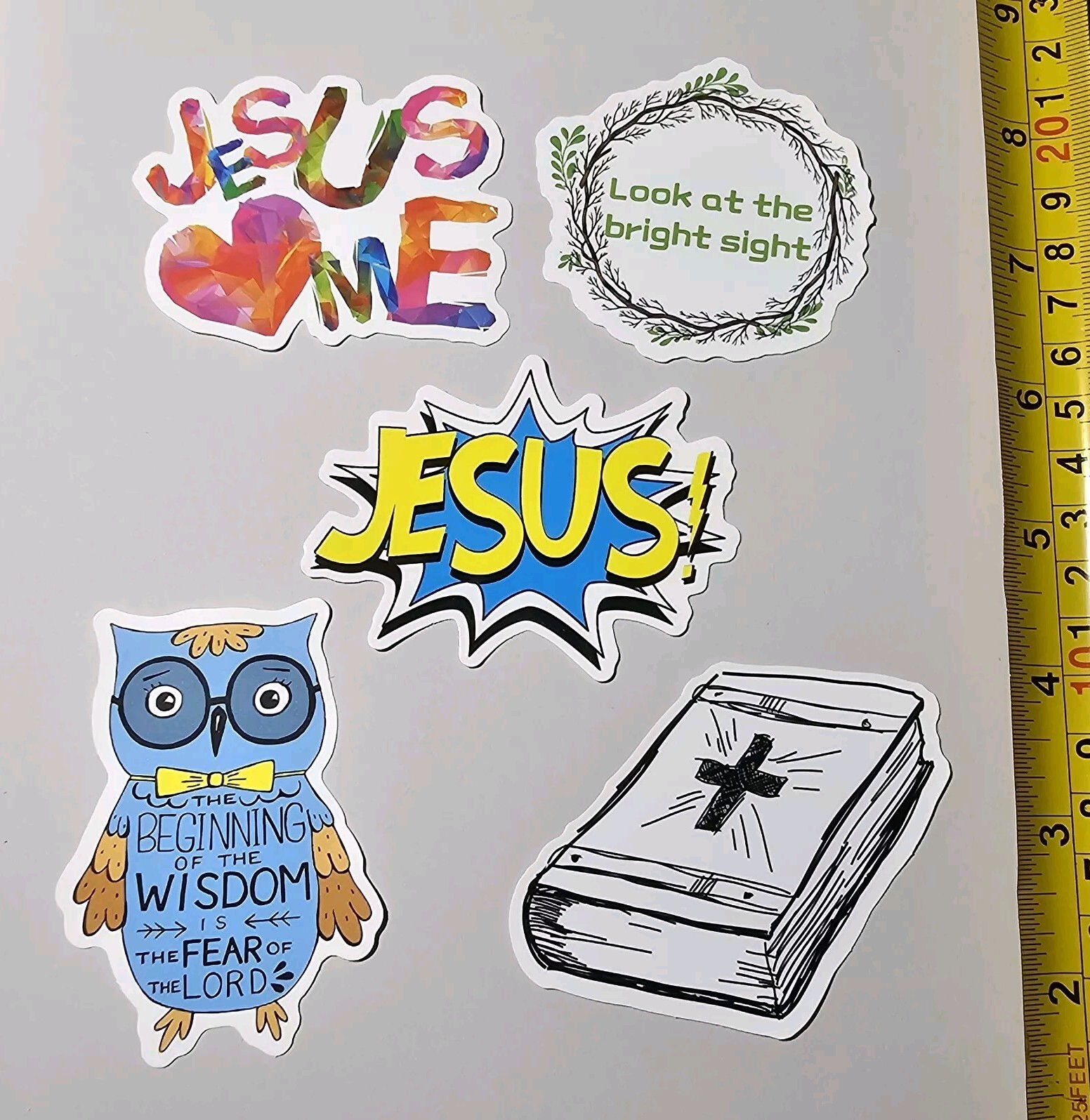 JESUS CHRIST GOD BLESS YOU LOVE S41 HOLY CROSS FAITH STICKER LOT STICKERS