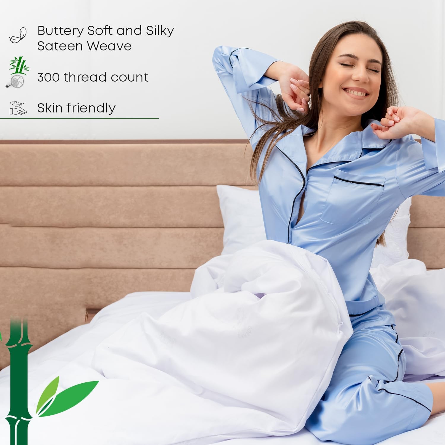 Fitted Sheet Only Viscose Derived from Bamboo, Bottom Sheet for Queen Size Be...