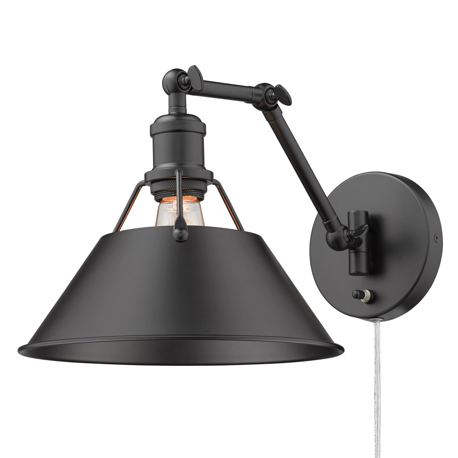 Golden Lighting Orwell 1 Light Articulating Wall Sconce Black