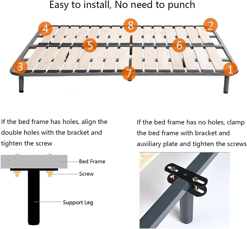 2PCS (10"-17") Adjustable Height Center Support Leg for Bed Frame, Bed Center...
