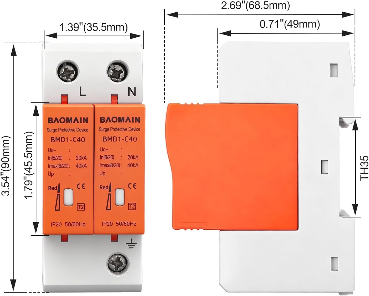 Professional Surge Protective Device 420V AC with Thermal Disconnect & Indicator