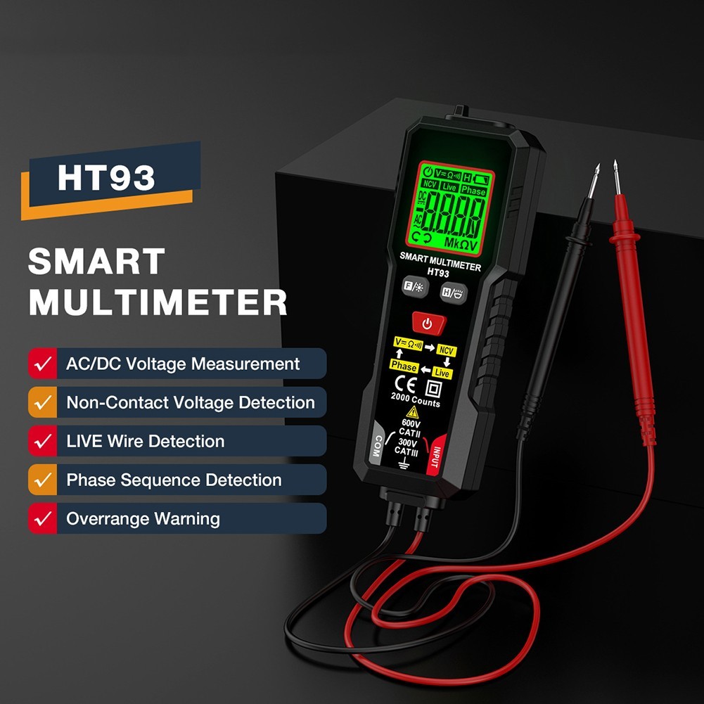 HT93 Multi-function Digital Multimeter Handheld NCV Detection Smart Multimeter