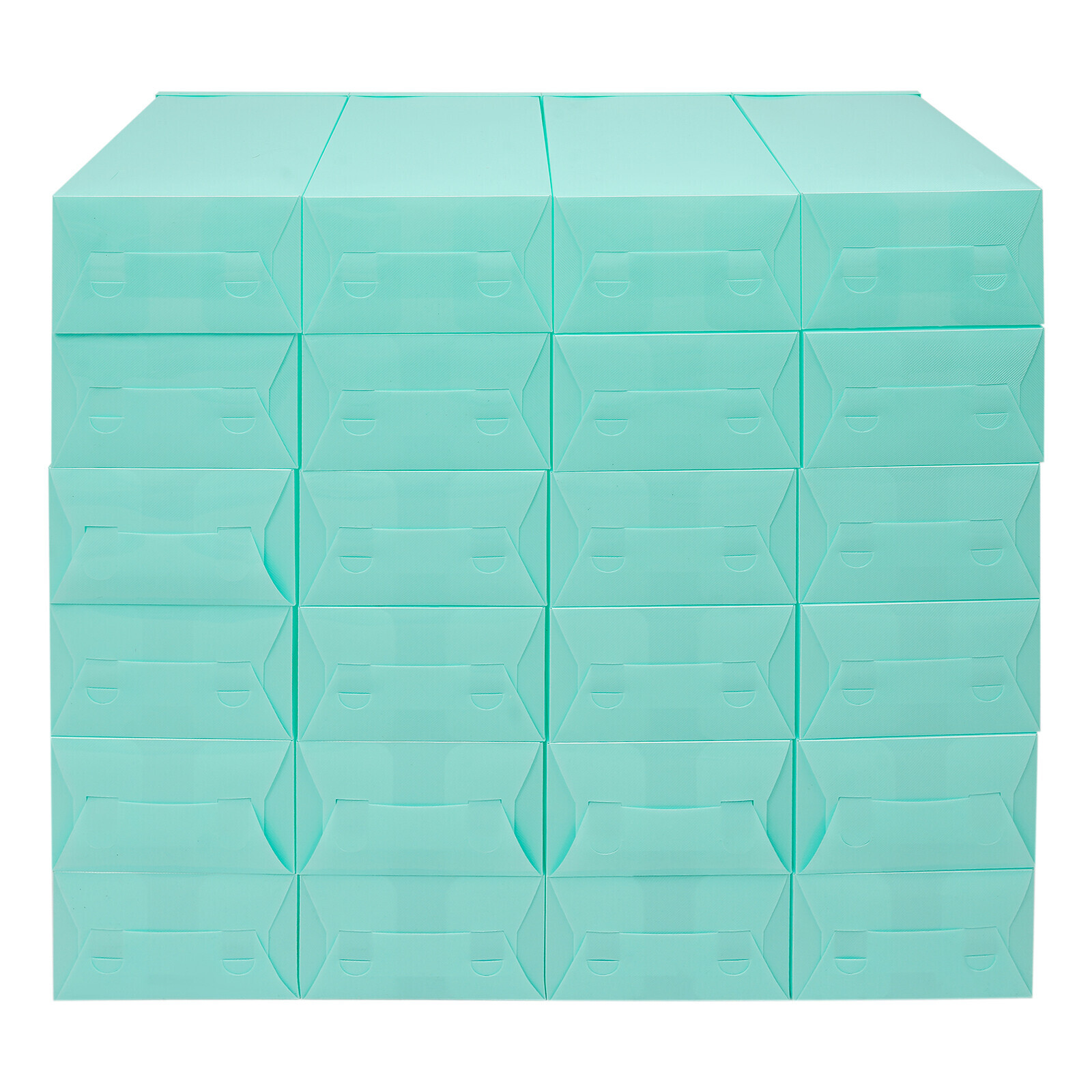 24Pack Foldable Shoe Box Storage Stackable Plastic Sneaker Case Organizer W/Lids