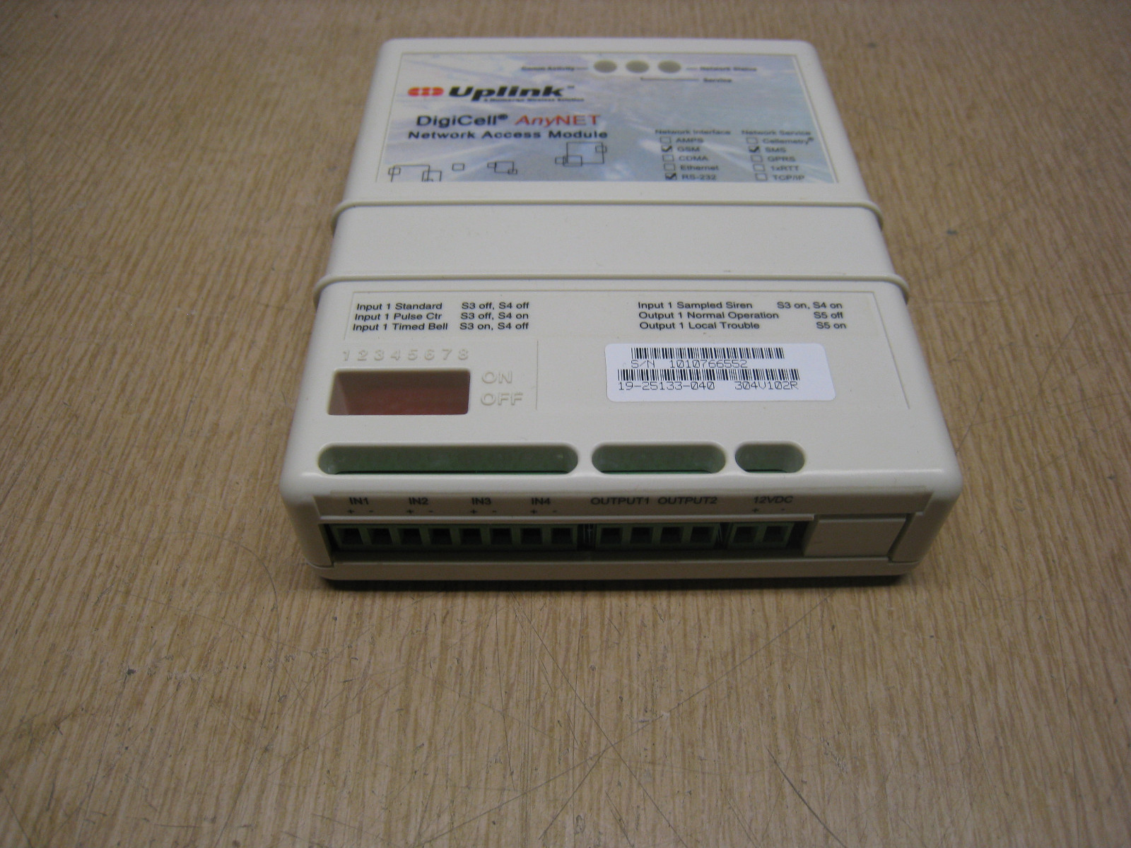 Uplink DigiCell AnyNET 19-25133-070/071 GSM RS-232 SMS Network Access Module