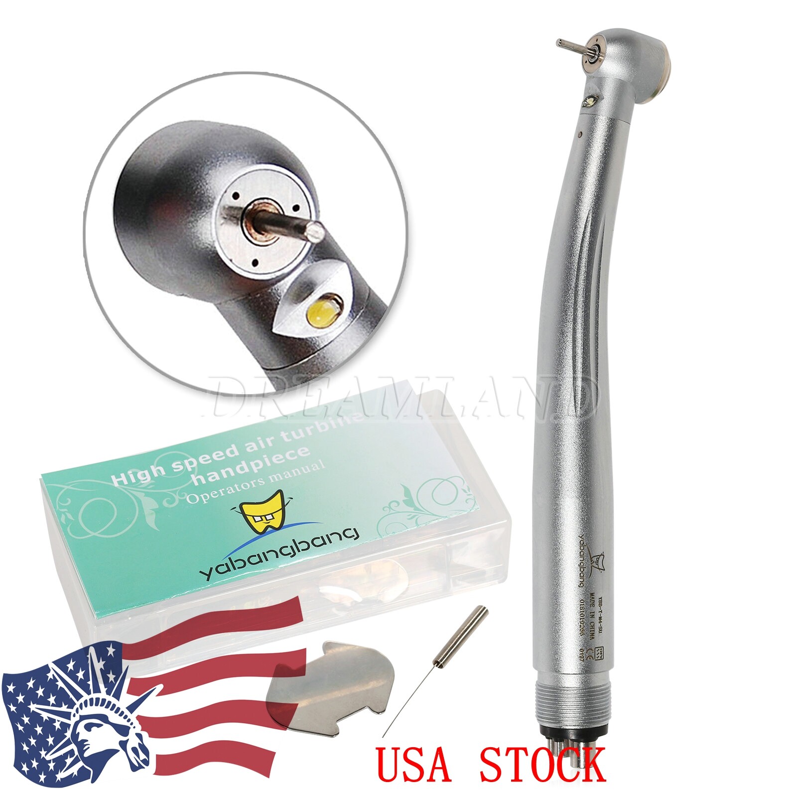 Type E-generator Dental LED Fiber Optic High Speed Handpiece 2/4H FDAUS