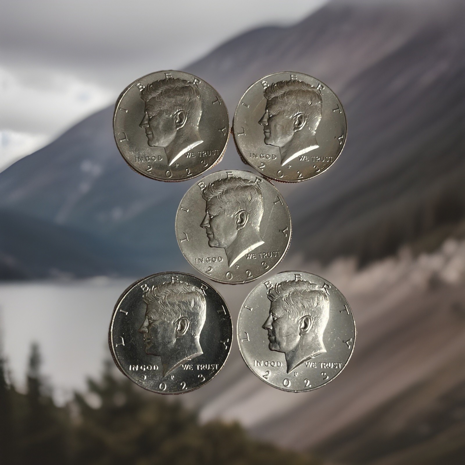 Lot Of 5 Of 2023-P Kennedy Half Dollars Brilliant Uncirculated