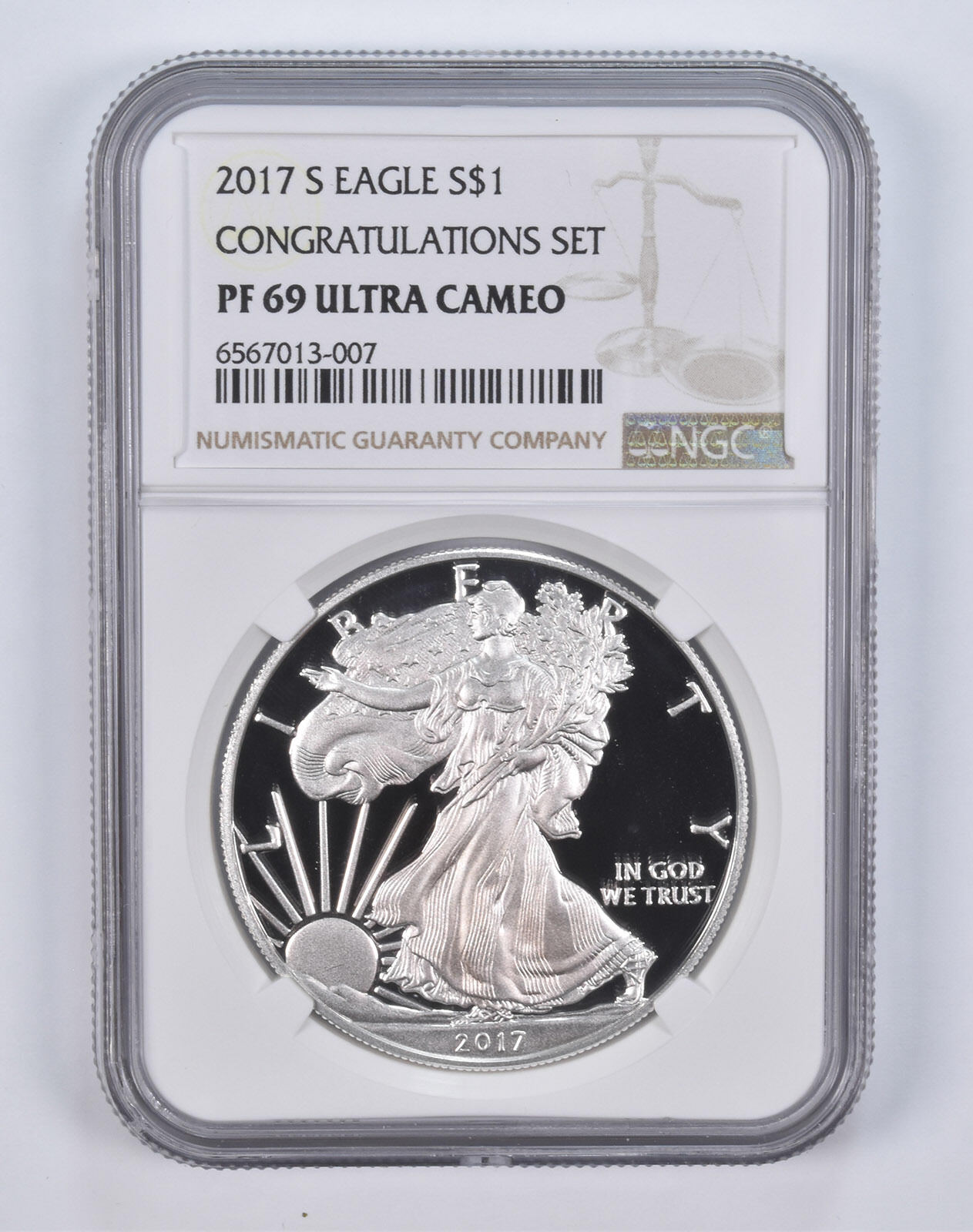 2017-S UCAM American Silver Eagle Congratulations Set PF69 NGC Brown Label