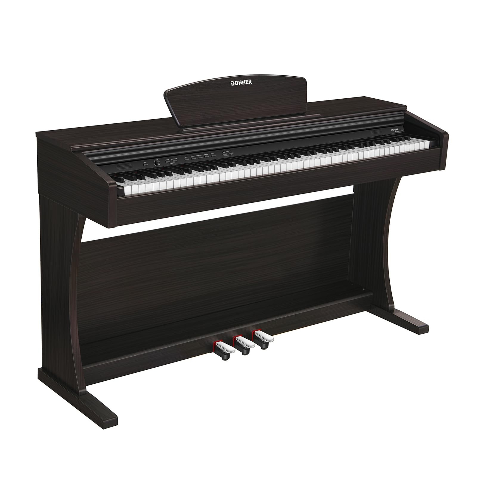 Donner DDP-300 Digital Piano with 88 Graded Pedal, Dark rose