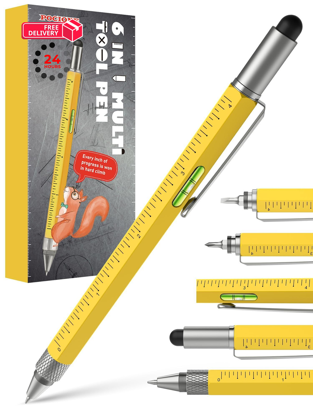Unique Gifts for Men Multitool Pen - Fathers Day Dad Husband Yellow