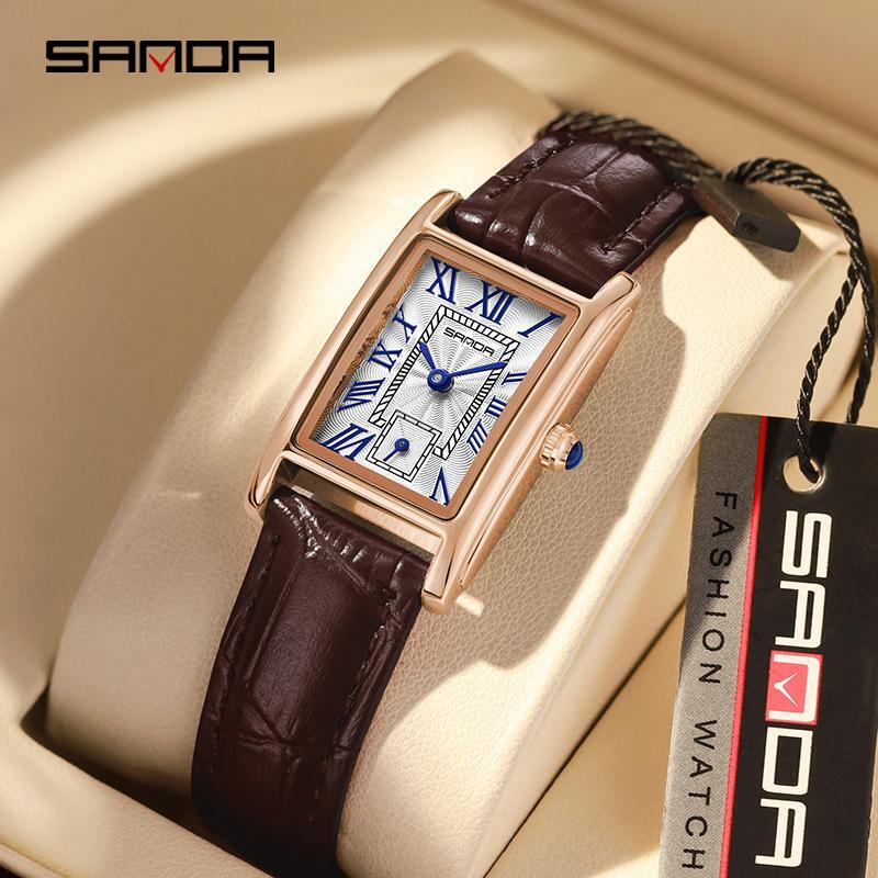 Sanda 1116 New Fashion 2023 Elegant Design Rectangle Dial Water Resistant Quartz