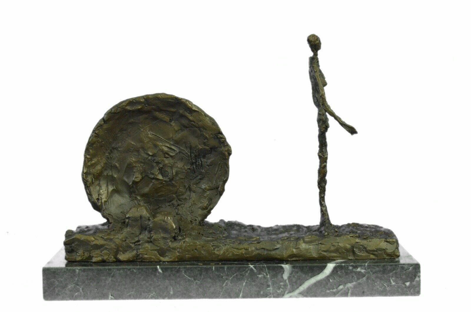 Handcrafted Gia 100% Real Bronze Sculpture Woman and Wheel Classic Artwork Statu