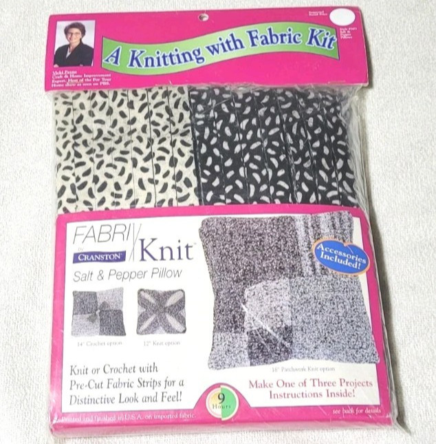 Knitting with Fabric Kit - Salt & Pepper Pillow - Style #303 - Cranston - NEW