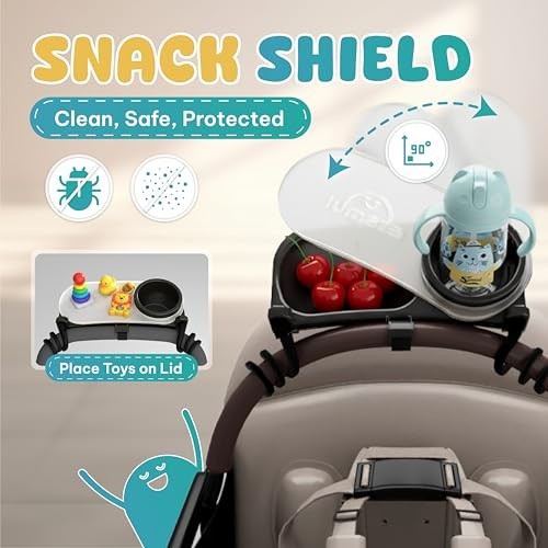 Universal Stroller Snack Tray with Cup Holder 2 in 1 - Stroller Tray