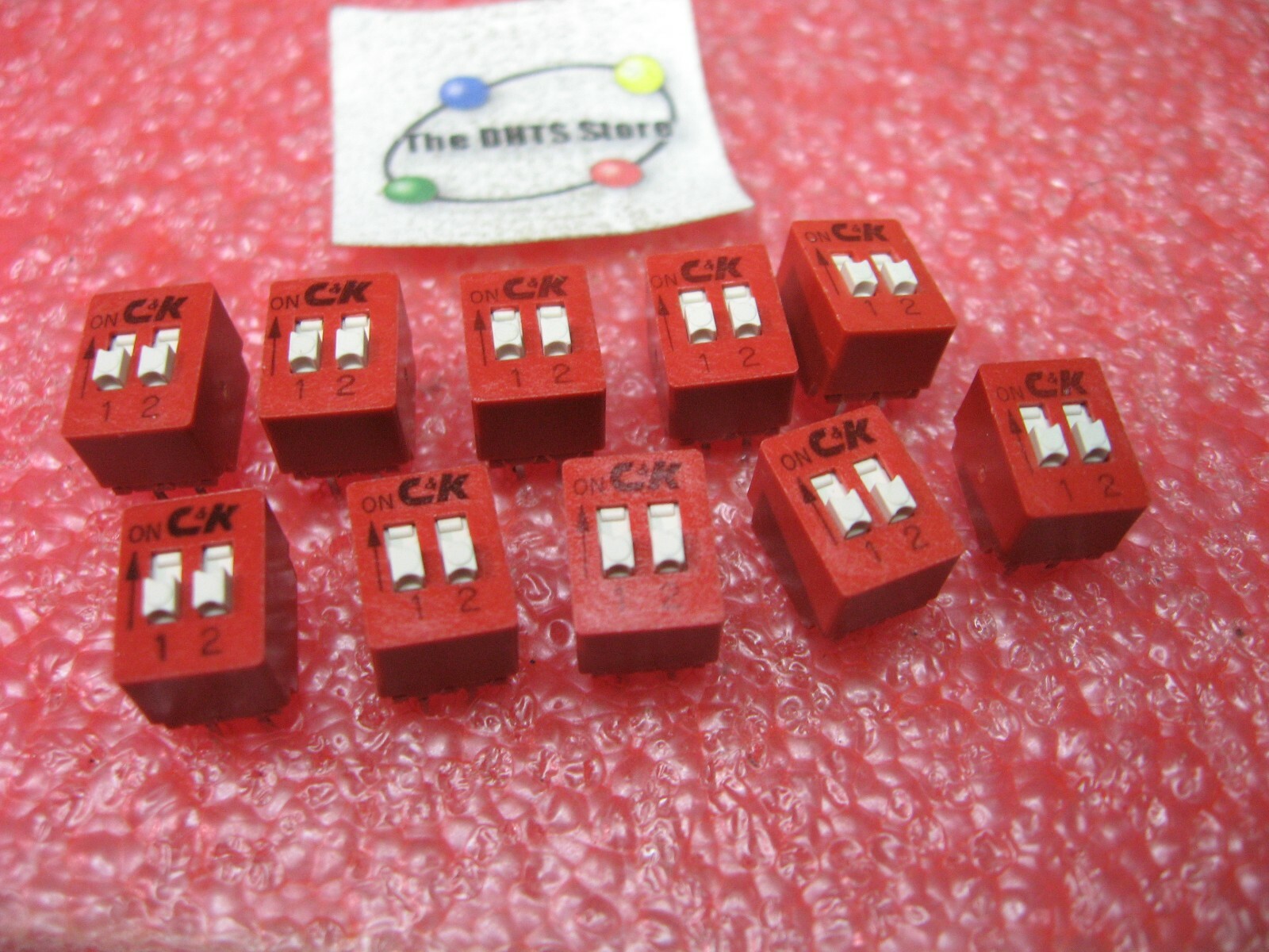 DIP Switch C&K BD02 2 Position SPST Through Hole PCB - NOS Qty 10